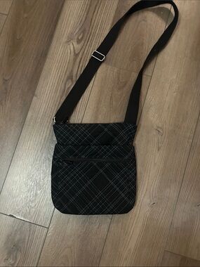thirty-one Black Quilted Crossbody Bag with Contrast Stitching